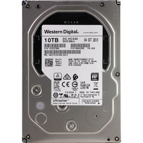 Жесткий диск/ UNSEALED HDD WD SATA Server 10Tb Ultrastar DC HC330 7200 6Gb/s 256MB (Includes tray) 1 year warranty (replacement MG06ACA10TE, ST10000NM017B, ST10000NM001G, WUS721208BLE604) UNSEALED фото 1