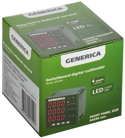 Мультиметр цифр. щит. 3-ф. RS-485 96х96 LED GENERICA фото 2